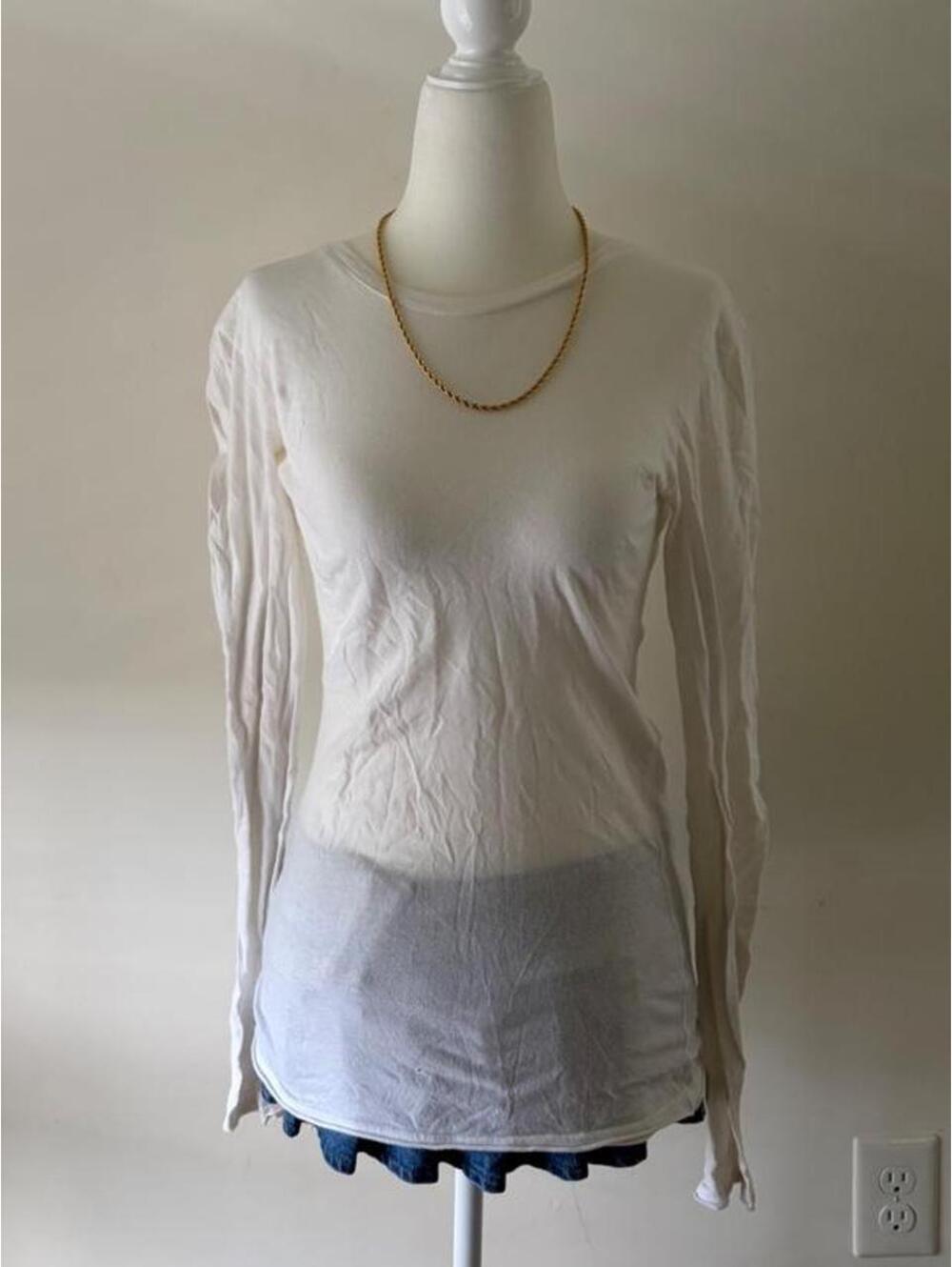 Y2K Mossimo White Long Sleeve Top